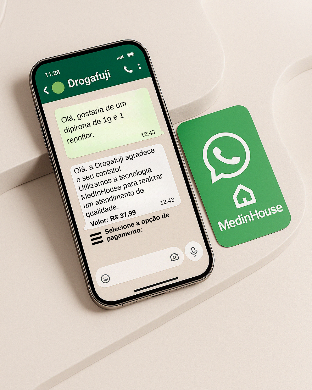 WhatsApp com conversa de pedido de remédio